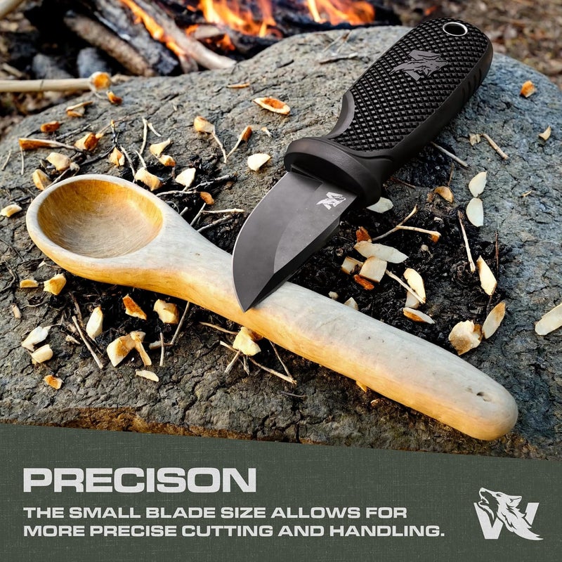 ODENWOLF W-MINI - EDC Neck Knife with Sheath and Necklace - Small EDC Fixed Blade Knife Necklace and Belt Clip - Pocket Fixed Blade Knives - Full Tang Neck Knife with Sheath Tactical and Fire Starter - Image 5